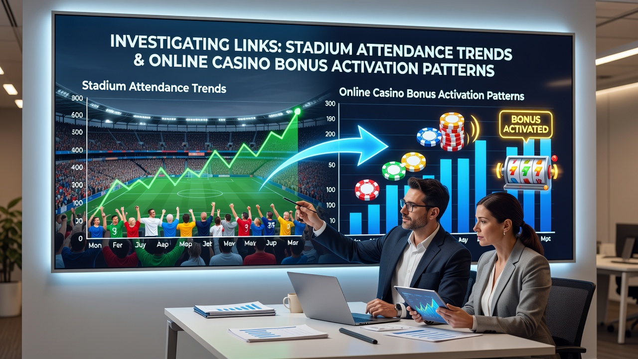 Chart displaying stadium attendance data alongside online casino bonus activation rates over multiple seasons