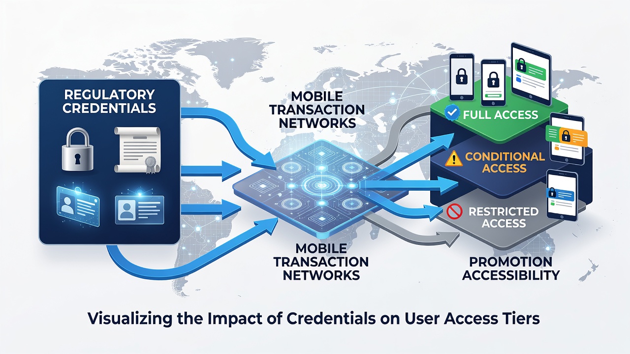Mobile transaction flows showing credential verification checkpoints in digital networks